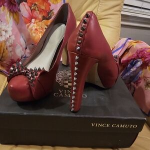 Vince Camuto Red Studded Women's Heels